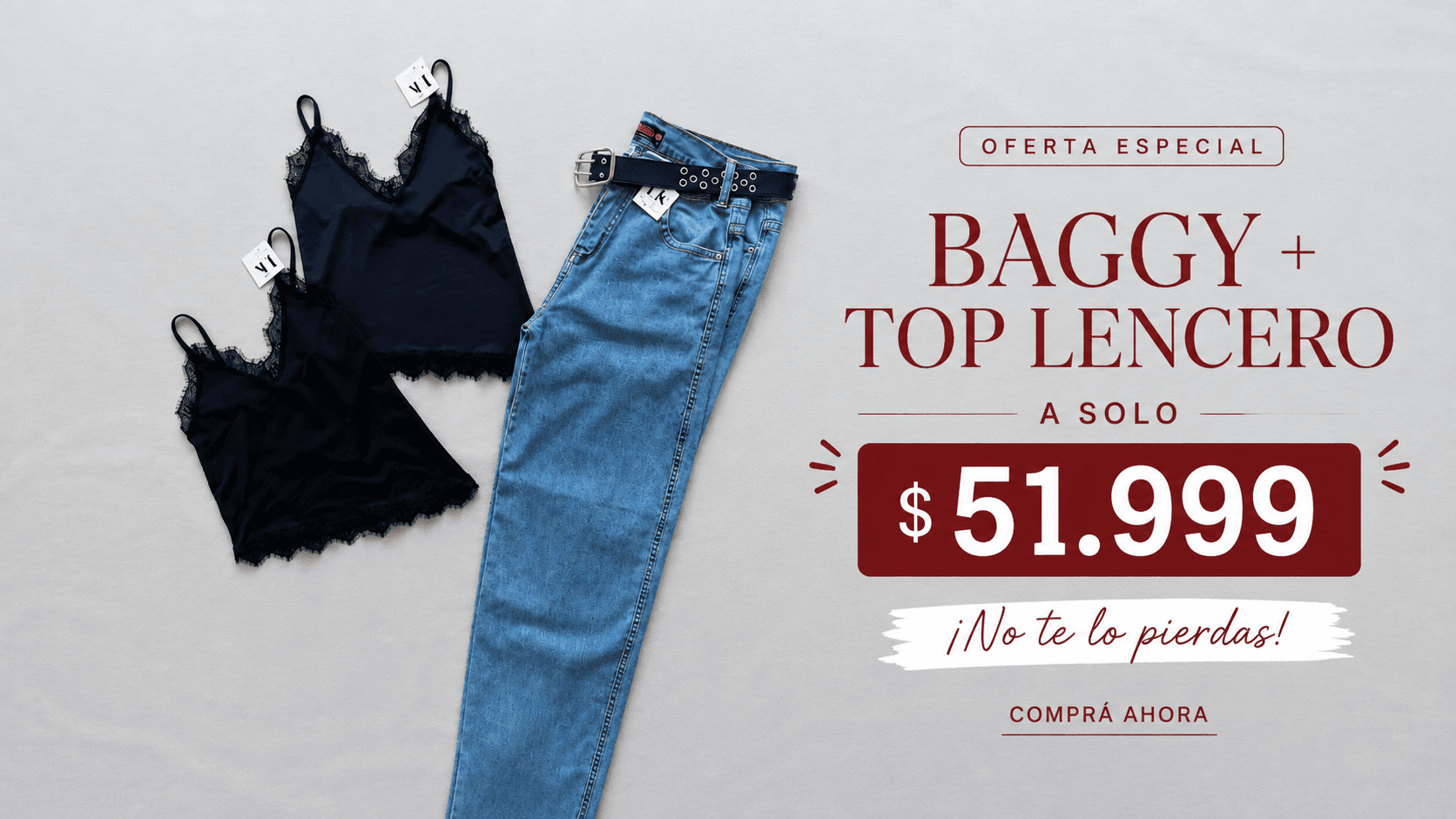 Baggy + top lencero a $51.999