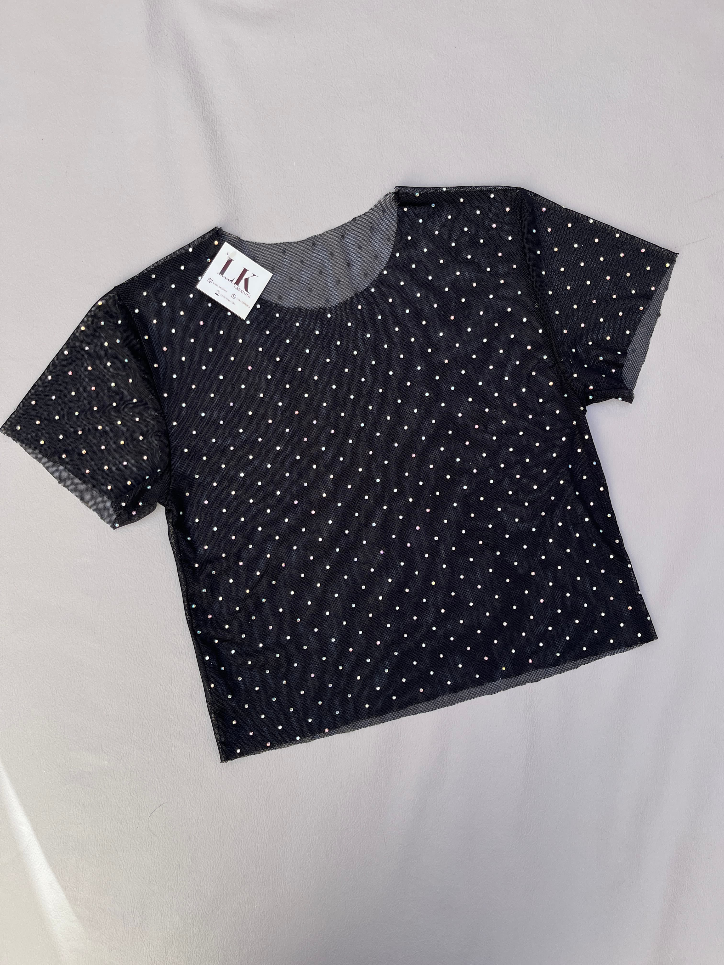 Remeras tul y strass